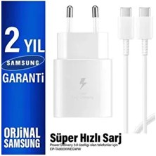 Samsung EP-TA800 Type-C 25W Hızlı Şarj Aleti ve Kablo Seti Uyumlu Modeller İçin Beyaz