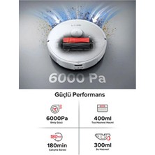 Yeni Premium Hepa Filtreli S8 Son Seri Robot Süpürge, 6000PA, Vibrarise Paspaslama,