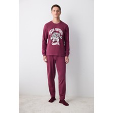 Penti Chill Erkek Pijama Takımı Çok Renkli Düğmeli Desen ile Rahat Kış Sezonu İçin