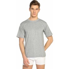 Tutku Erkek Esnek Yapılı Sıfır Yaka Gri Atlet TER0105 6'lı Paket + Penye Düz Boxer Siyah Külot TER0117  6'lı Paket