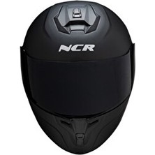 NCR Rapid Kapalı Kask Siyah Camlı Hafif Tam Yüz Ece Belgeli Likralı Kumaş Malzeme