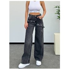 Ktrend Özel Tasarım Bol Paça Rahat Kalip Palazzo Pantolon