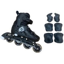 crayz toys Profesyonel Ayarlanabilir 2+2 Işıklı Silikon Teker Pateni Unisex Hediyeli Dizlik ile
