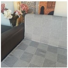 Dost Shiny Antrasit Koltuk Şalı Geometrik Desen Pamuk Kumaş Yumuşak Dokulu Konfor