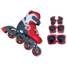 crayz toys Profesyonel Işıklı Silikon Teker Ayarlanabilir 2+2 Unisex Çocuk Yetişkin Pateni Dizlik Hediyeli