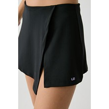 Faya Kadın Şortlu Envelop Etekli Yumuşacık Siyah Etek