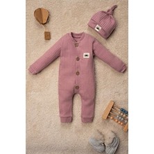 Güneş Armalı Bereli Düz Renk Tulum Bebek Takımı