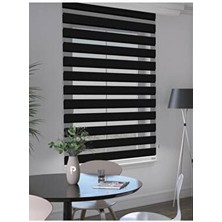 Siyah Renk Bambu Stor Zebra Perde Yüksek Kalite Alüminyum Kasa