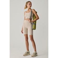 Sılvanna Kadın Midi Dar Paça Sportswear Bisikletçi Taş Rengi Tayt