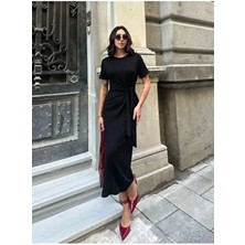 Bağlamalı Modal Kumaş Elbise