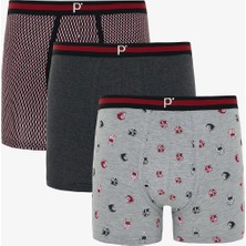 Erkek Organik Çizgili 3'lü Boxer