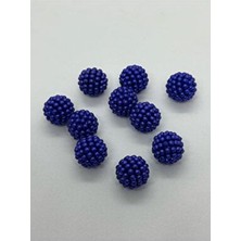 50 gr 14MM Lacivert Parçalı Böğürtlen Inci Boncuk Takı Yapım Boncuğu (50 Adet)
