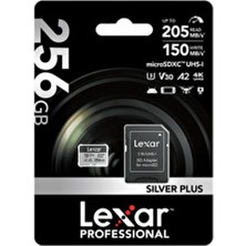 256GB Yüksek Performanslı Silver Plus Microsdxc Uhs-I 205MB/S Okuma 150MB/S Yazma Hafıza Kartı
