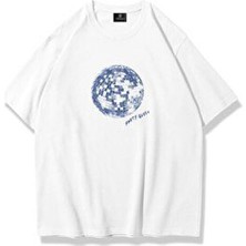 Trendiz Kadın Beyaz Party Queen Tshirt Kısa Kol Pamuklu Baskılı Günlük Kullanım İçin Rahat