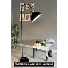 Bamyum Metal Lambader Dimmerli Işığı Ayarlanabilen Siyah Hareketli Başlık ile Şık Tasarım