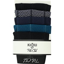 Kiğılı 5'li Pamuklu Boxer Seti Erkek Düz Desenli Çok Renkli Paça Tipi Konforlu İç Giyim