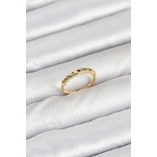 Pirinç Gold Renk Renkli Zirkon Taşlı Kadın Yüzük - EBJ250927W37971