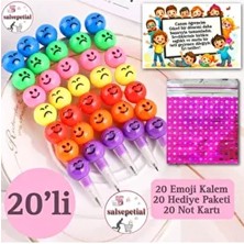 20'li Emoji Yumurtlayan Kurşun Kalem Hediyelik Hediye Paketli Notlu Karne Hediyesi Hediyelik 20 Adet