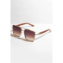 Door Yüksek Kalite Titanyum Kahverengi Unisex Güneş Gözlüğü