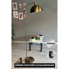 Bamyum Dimmerli Işığı Ayarlanabilen Metal Lambader Eskitme Renkli Hareketli Başlık ile Şık Tasarım