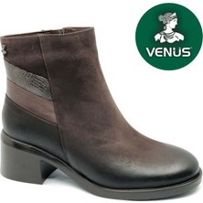 Venüs Kadın Hakiki Deri Casual Fermuarlı Bot 2551403K - Kahve M - Bakır Sede - 36