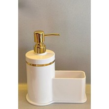Mutfak Veya Banyo Için Şık Altın Rengi Detaylı Süngerlikli Sıvı Sabunluk , Yerli Üretim
