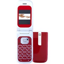 Kapaklı Tuşlu Cep Telefonu Kamerasız Asker Telefonu Yaşlı Telefonu  Kırmızı