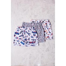 Sedef Yıldızı Erkek Çocuk İç Giyim 3'lü Desenli Boxer Dokuma Kumaş ile Rahat Tasarım