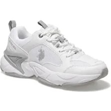 U.S. Polo Assn. Kadın Beyaz Spor Ayakkabı 101081717 Maybe Wmn 2fx Tekstil Malzeme ile Bağcıklı