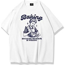 Unisex Baking Tshirt Beyaz