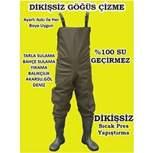 Go Out Su Geçirmez PVC Göğüs Çizme, Leke Tutmaz 55 Mikron Dikişsiz Tulum Erkek Kullanıma Uygun