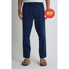 Erkek Büyük Beden %100 Pamuk Keten Görünümlü Pantolon E206