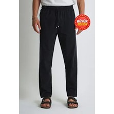 Dechers Erkek Büyük Beden %100 Pamuklu Keten Görünümlü Pantolon E206 Rahat ve Şık Tasarım