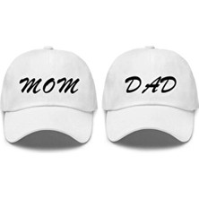 Venüs Dijital Mom & Dad Baskılı Çift 2' Li Çıt Çıtlı Şapka