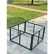 Metal Profilli Kedi Köpek Çit 120 MMX60 mm Yükseklik:60 cm Üstü Kapalı, Kapılı Üzeri Açılabilir