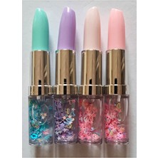 4 Adet 4 Renk Ruj Şekilli Jel Tükenmez Mavi Kalem