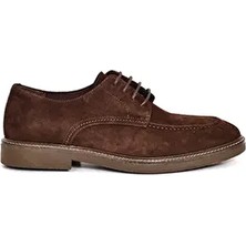 Tuna Hakiki Süet Deri Kahverengi Casual Erkek Ayakkabı Termo Taban Bağcıklı