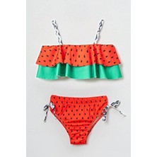 Beniizle Desenli Kız Çocuk Bikini Takım