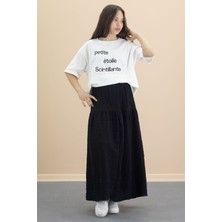 Ekru Kız Çocuk Kısa Kol Tişörtlü Etekli Takım 20549