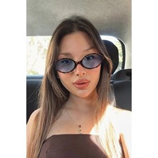 Tr Miux Vers2 Leopar Mavi Oval Güneş Gözlüğü  Kadın Modern Yeni Sezon Ren Eyewear