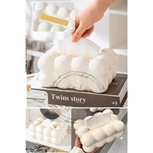 Kitchen Beauty Iskandinav Tarz Bulut Şeklinde Dekoratif Masaüstü Peçetelik Beyaz Plastik Malzemeden Yapılmış