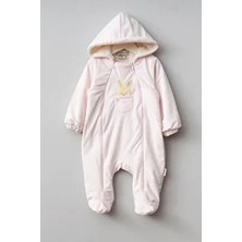 Sevimli Tavşan Desenli Kapüşonlu Wellsoft Astarlı Astronot Kozmonot Tulum