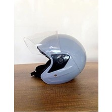 Butik Kırılmaz Özellikli Gri Yarım Kask Motorsiklet Aksesuarı Güvenli Kullanım İçin Uygun