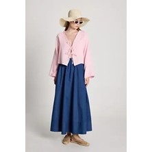 Minaaise Hardy Bağlamalı Müslin Bluz Toz Pembe