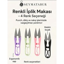 Balım Örgü Evi Seymatabur Renkli Iplik Makası Pembe Ergonomik Saplı Keskin Bıçaklı Dikiş Nakış İçin