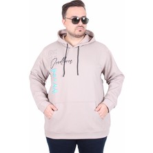 Starbattal Büyük Beden Kapüşonlu Sweat Double Face Winter 25700 Bej