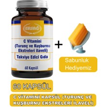 C Vitamini Kapsül,(Turunç ve Kuşburnu Ekstreleri)  - Sabunluk Hediyemiz 2038-04