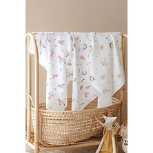 3 Adet 80X95 cm Müslin Bebek Örtü / Battaniye / Kundak / Omuz Bezi Set