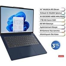 Ideapad Slim 3 14IRH10 Intel I5 13420H Ddr5 16GB 1 Tb Freedos 14 Inç Aydınlatmalı Klavye 83K00027TR1
