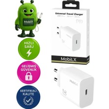 Mobilx M-08 25W Type-C Hızlı Şarj Adaptörü | Samsung, Iphone, Xiaomi, Oppo, Huawei, Reeder Uyumlu